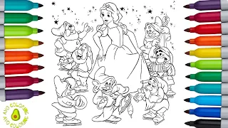 Disney Princess Snow White & the Seven Dwarfs Coloring Book Pages