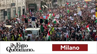 Milano, manifestazione pro-palestina: migliaia in corteo. Scanditi slogan contro Israele (video)