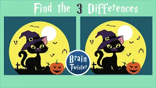 Find the Three Differences Brain Teasers, Halloween Edition #1