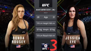 Ronda Rousey vs. Jessica Eye 3 || UFC 298 || Gameplay #rondarousey #jessicaeye #ufc3 #ufc