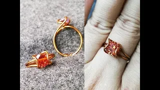 How to make easy prong ring with faceted gemstones - Wire Wrapping Ideas 34