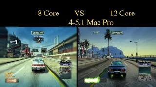 8 core vs 12 core Mac Pro 4,1-5,1 gaming comparison with game footage  | Burnout Paradise |