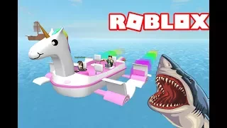 النجاة من سمك القرش المفترس فى لعبة roblox !!🐟