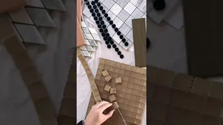 Cutting tiles for a fun Mosaic Tile IKEA hack coffee table