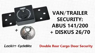 (L11) ABUS 141/200 Van / Trailer Door Hasp & Diskus 26/70 Padlock