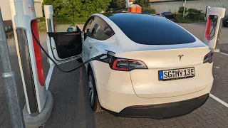 Ladekurve (5-100%) BYD Akku im Tesla Model Y (MiG) SR / RWD aus der Gigafactory Berlin-Brandenburg