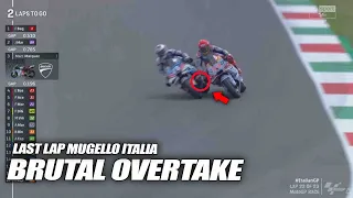 BRUTAL OVERTAKE LAST LAP Mugello Italia Bastianini VS Marquez, Ducati Boss BIG SHOCK