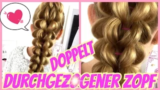 ♥doppelt durchgezogener Zopf♥jetzt noch besser mit 3 Strähnen♥Flechtfrisur für Mädchen