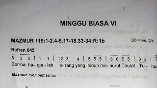 Mazmur Tanggapan Minggu Tanggal 12 Februari 2023 dan Alleluya (Edisi Baru) .Tahun A Minggu Biasa VI.