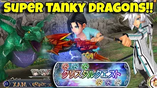 SUPER TANKY DRAGONS!! Weekly Crystal Quests Blue Lvl3 (Kadaj IW SHINRYU) [DFFOO JP]