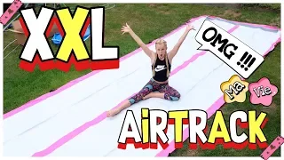 RIESEN XXL AIRTRACK UNBOXING TRICKS & SLIP'N'SLIDE  | MaVie Noelle Sport