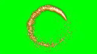 Golden Particle Ring (green screen)