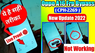 Oppo A16 FRP Bypass Android 11 ||Oppo A16 (CPH2269) Google Account Remove Latest Security 2022