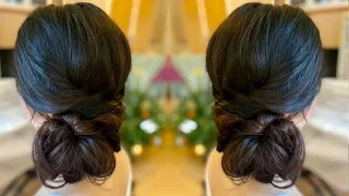 Live with Pam! Gorgeous knotted side low bun hairstyling tutorial!