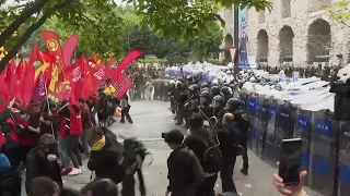 Clashes between police and protesters in Istanbul on Labour Day