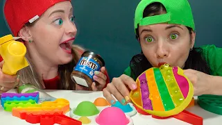 Mukbang Giant Color Food Challenge Push Pop It 먹방 챌린지