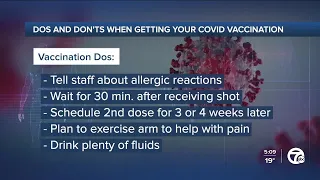 Dos and don'ts when preparing to receive the COVID-19 vaccine