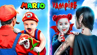 Transformação do Super Mario na Vida Real! Transformação de Vampiro!