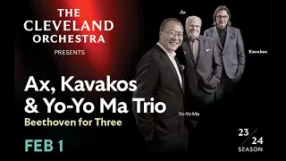 Ax, Kavakos & Yo-Yo Ma Trio in Recital: Beethoven for Three