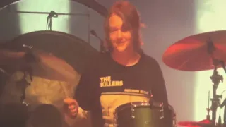 Lehi teenager plays the drums perfectly with The Killers at Vivint Arena in Salt Lake City.