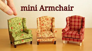 DIY mini armchair ちいさいアームチェア作ってみた dollhouse miniature