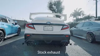 2022 Subaru WRX Exhaust comparison ( STOCK , Muffler Delete, Straight pipe) Sound clip