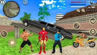 Iron Rope Hero Vice Town City - Fun at NY City Limo Car - Android Gameplay