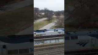 THE SOUTHWEST CHIEF #4 CREEPS ACROSS THE SHEFFIELD FLYOVER! #trains #amtrak #railway