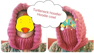 Crochet Turtleneck Hoodie/ Hoodie Cowl - Easy beginner tutorial with subtitles I Rayduha Crochet