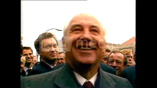 Mikhail Gorbachev visits East Berlin for the 40th anniversary of the GDR, 1989