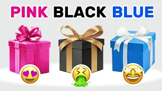 Choose Your Gift🎁 || 3 Gift Box Challenge | Pink, Black & Blue | 2 good 1 bad