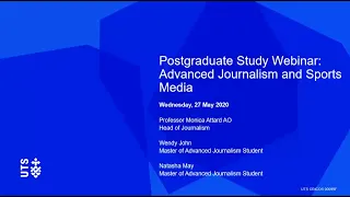 UTS Postgraduate Journalism and Sports Media Webinar