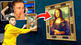 Miniminter Reacts To SNEAKING A Painting Next To The Mona Lisa