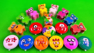 Finding Numberblocks in Bear, Cake Shapes with Rainbow CLAY Coloring! Satisfying ASMR Videos