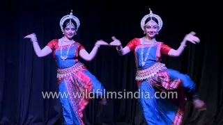 Indian girls perform Odissi dance in Delhi