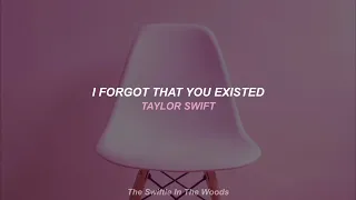 Taylor Swift - I Forgot That You Existed (Español/English)