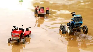 Standard Di 460 Tractor Stuck in Mud Rescue By Mini Eicher 242 Tractor & ACE Di-350 Tractor | CsToy