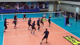 Volleyball. Training. Attack (spike), serve, block, pass, set, dig. Russia. Zenit St. Petersburg.