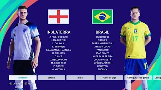 Amistoso internacional/Inglaterra X Brasil gameplay