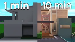 Building a House in 1 Minute, 5 Minutes and 10 Minutes (Bloxburg)