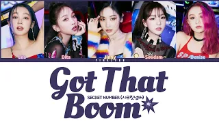 SECRET NUMBER (시크릿넘버) Got That Boom [Color Coded Lyrics | Rom | Han | Eng]