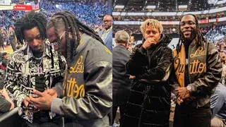 Burna boy meets American celebrities and basketball players at the NBA all star