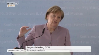 Konferenz der ostdeutschen Länder: Pressekonferenz mit u.a. Angela Merkel vom 06.04.2017