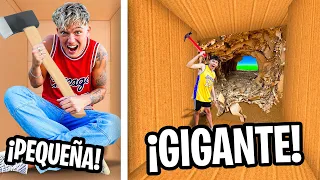 ATRAPADOS EN CAJA PEQUEÑA VS GIGANTE!!