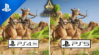 Assassin's Creed Origins PS5 VS PS4 Pro Graphics Comparison Gameplay/PlayStation 5 VS PlayStation 4