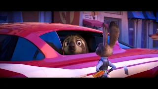 Zootopia - Flash Flash 100 Yard Dash! (Sloth Scene Car Chase) (720p)