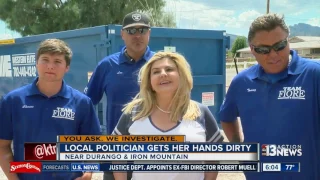 Michele Fiore cleans up unwanted debris pile free of charge