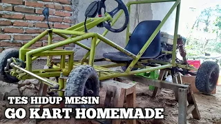 LIFE TEST ENGINE GO KART HOMEMADE CROSS KART MINI BUGGY HOMEMADE, MINI JEEP MINI GOKART ASSEMBLY