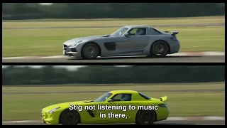 Top Gear - The Mercedes SLS Black Series and Electric Drive battle on track