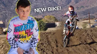 HUDSON RIDES HIS NEW DIRT BIKE AT THE TRACK!